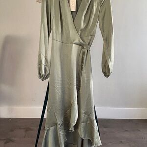 ASOS Sage High Low Wrap Dress